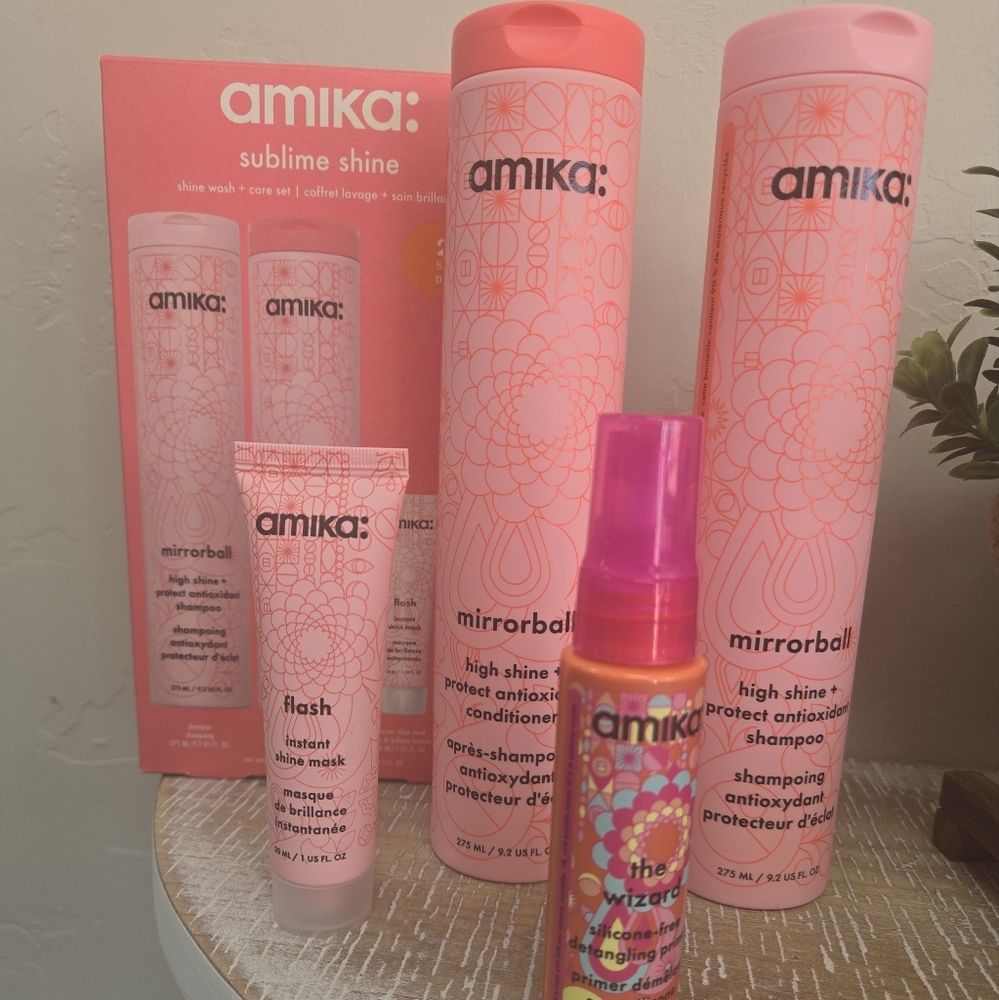 🫧 Amika Mirrorball High Shine & Protect Antioxidant Set + Care 9.2oz